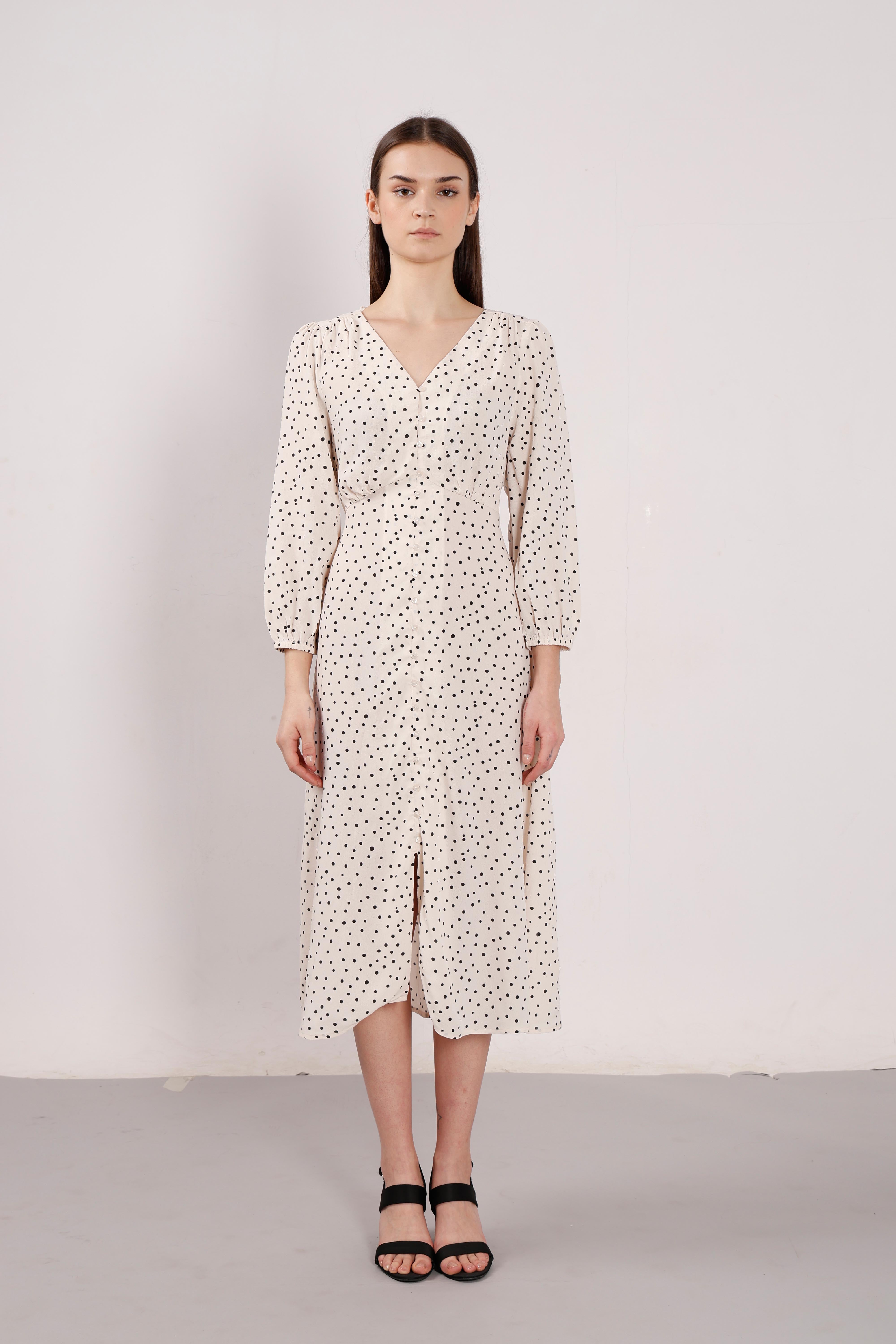 Vero Moda White Printed Midi Dress