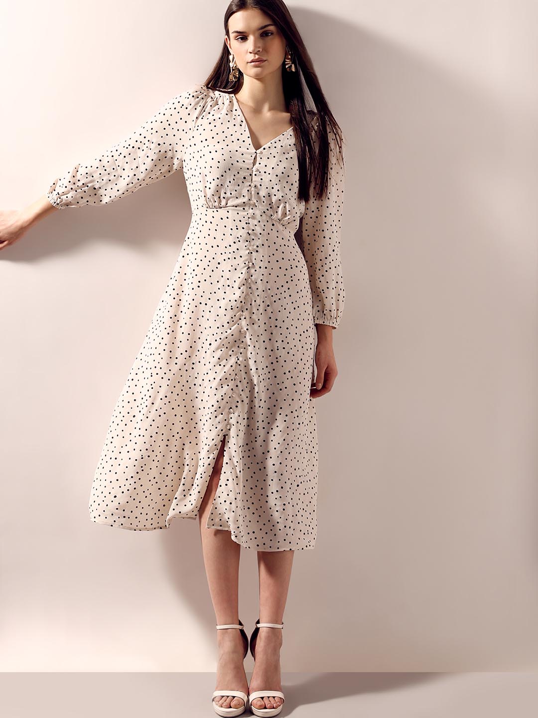 VERO MODA White Printed Midi Dress