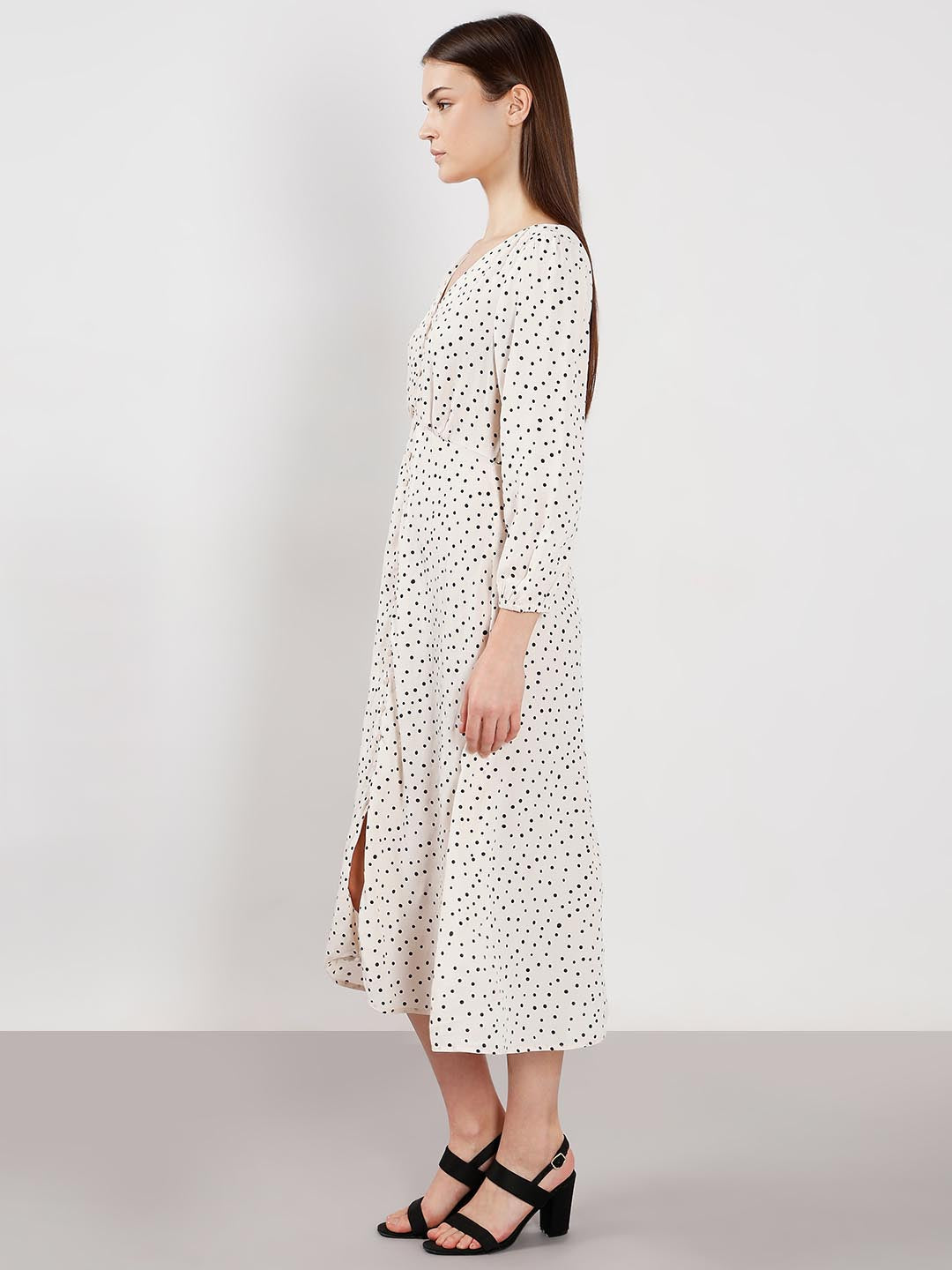 Vero Moda White Printed Midi Dress