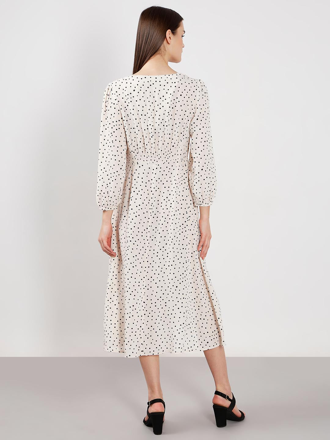 Vero Moda White Printed Midi Dress