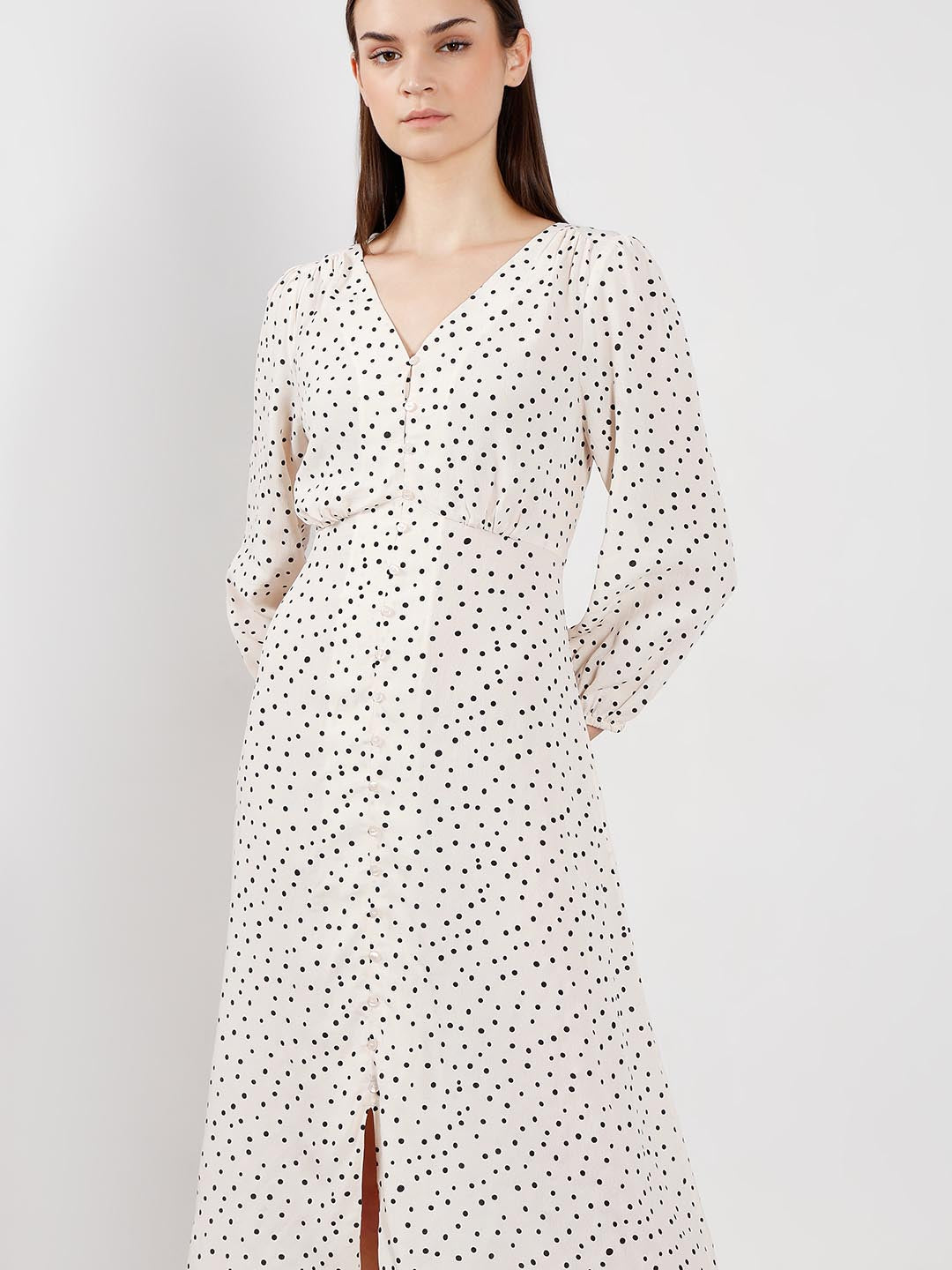 Vero Moda White Printed Midi Dress