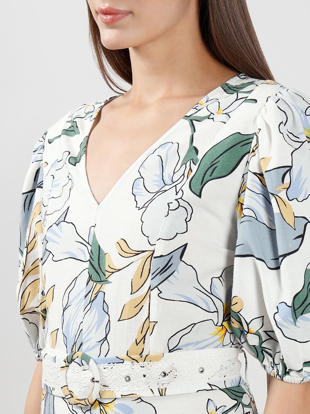 Vero Moda White Floral Printed Dress