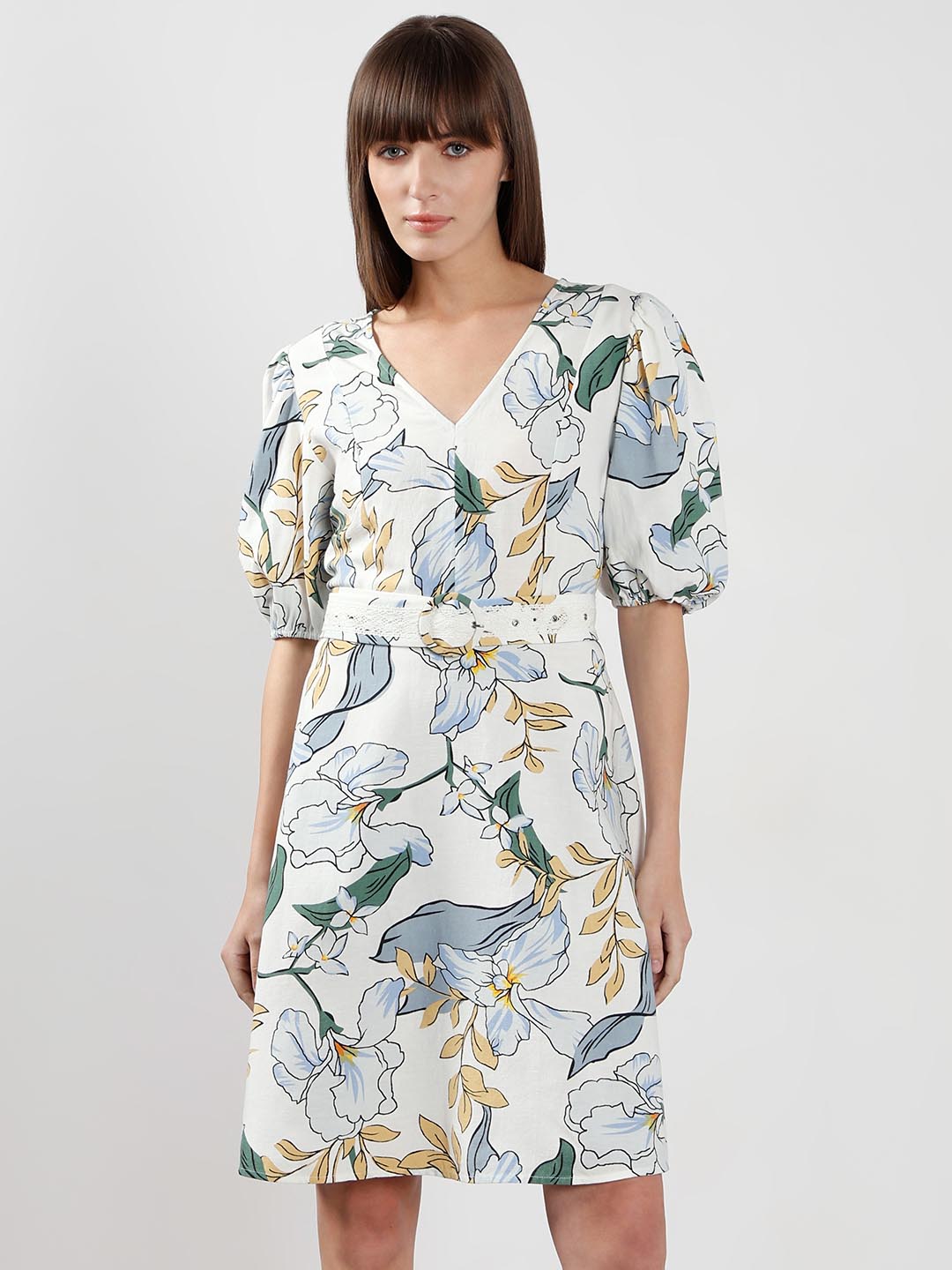 Vero Moda White Floral Printed Dress