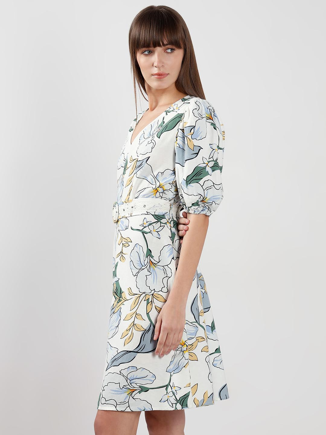 Vero Moda White Floral Printed Dress