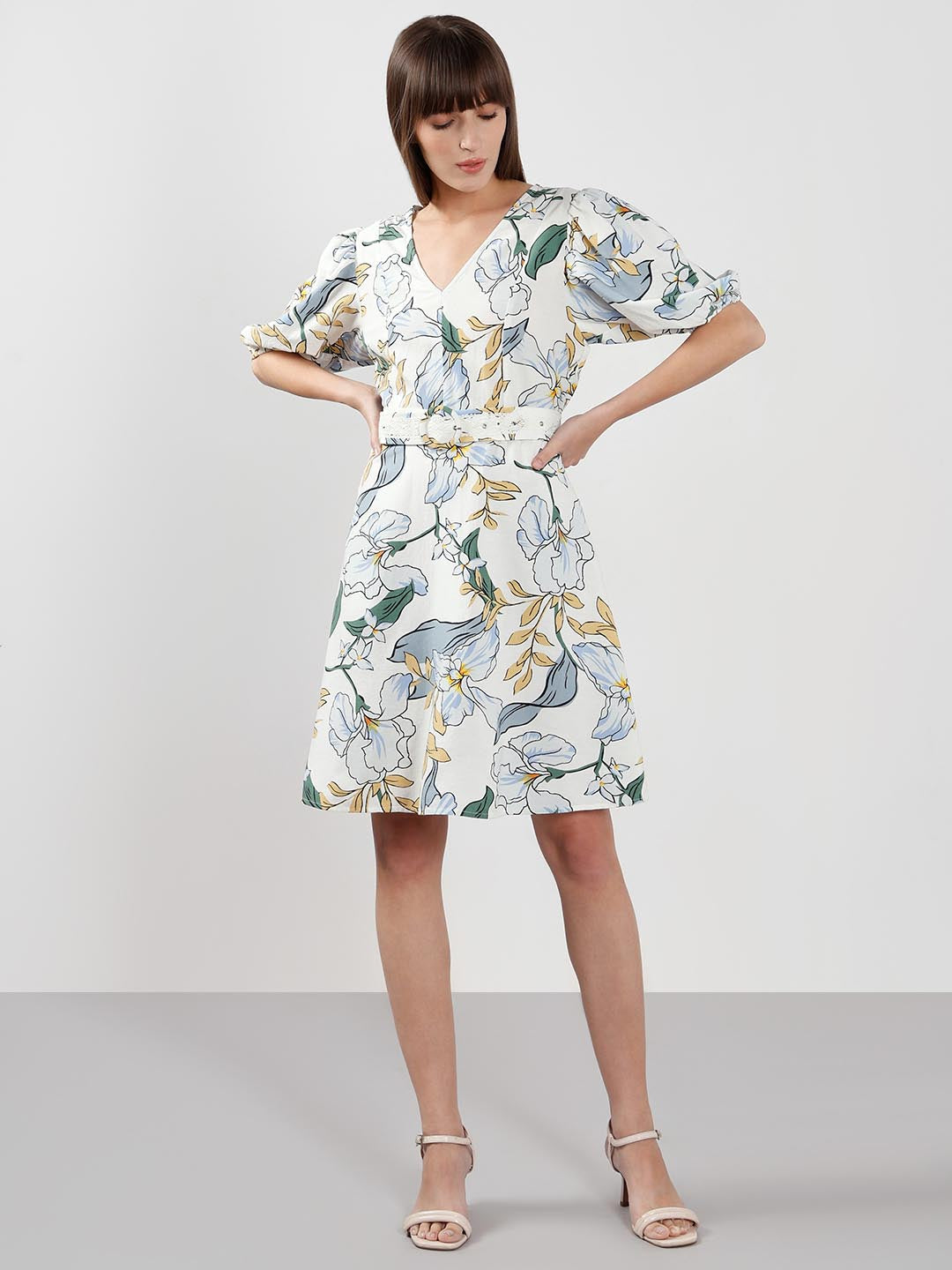 Vero Moda White Floral Printed Dress