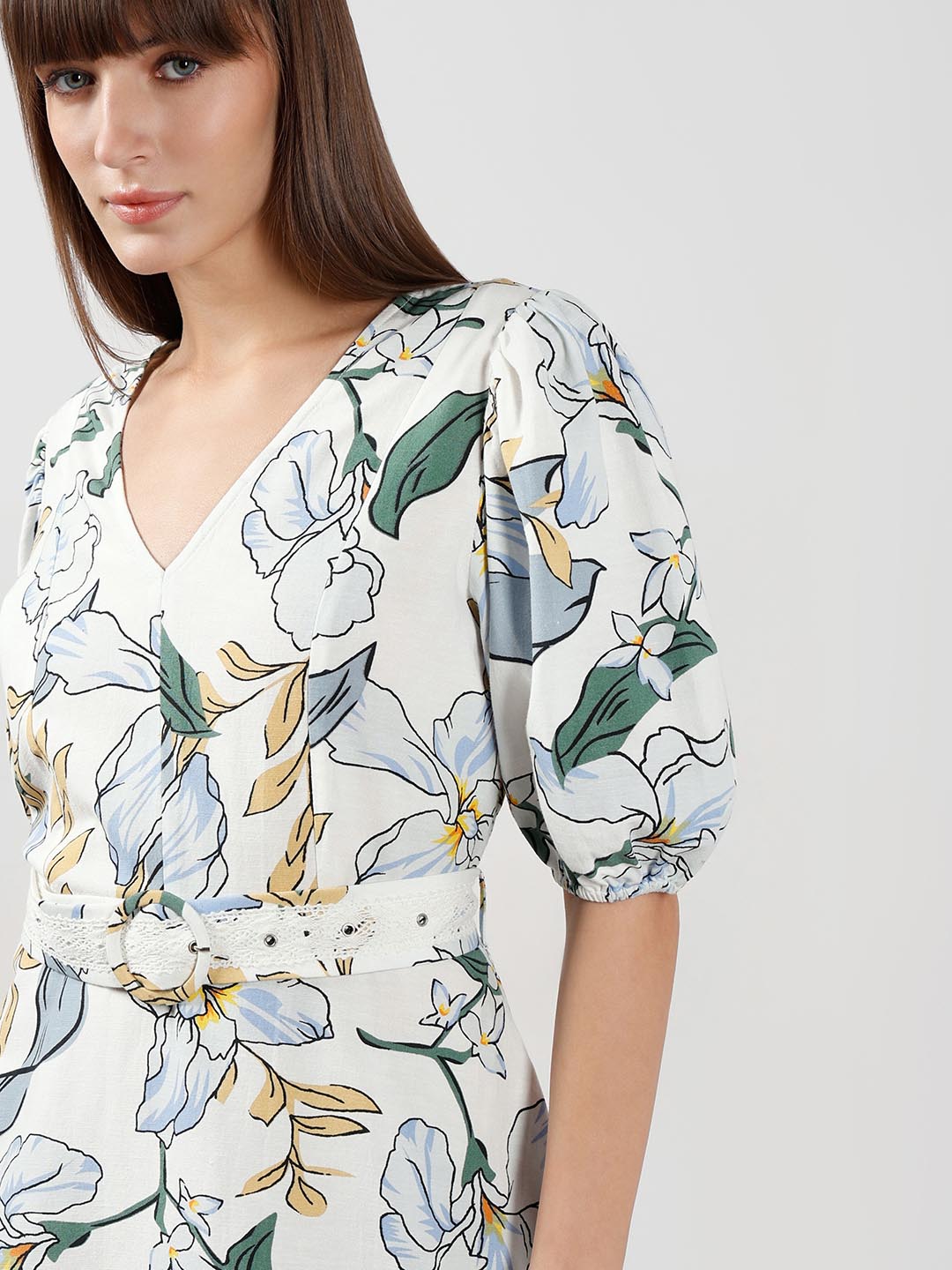 Vero Moda White Floral Printed Dress