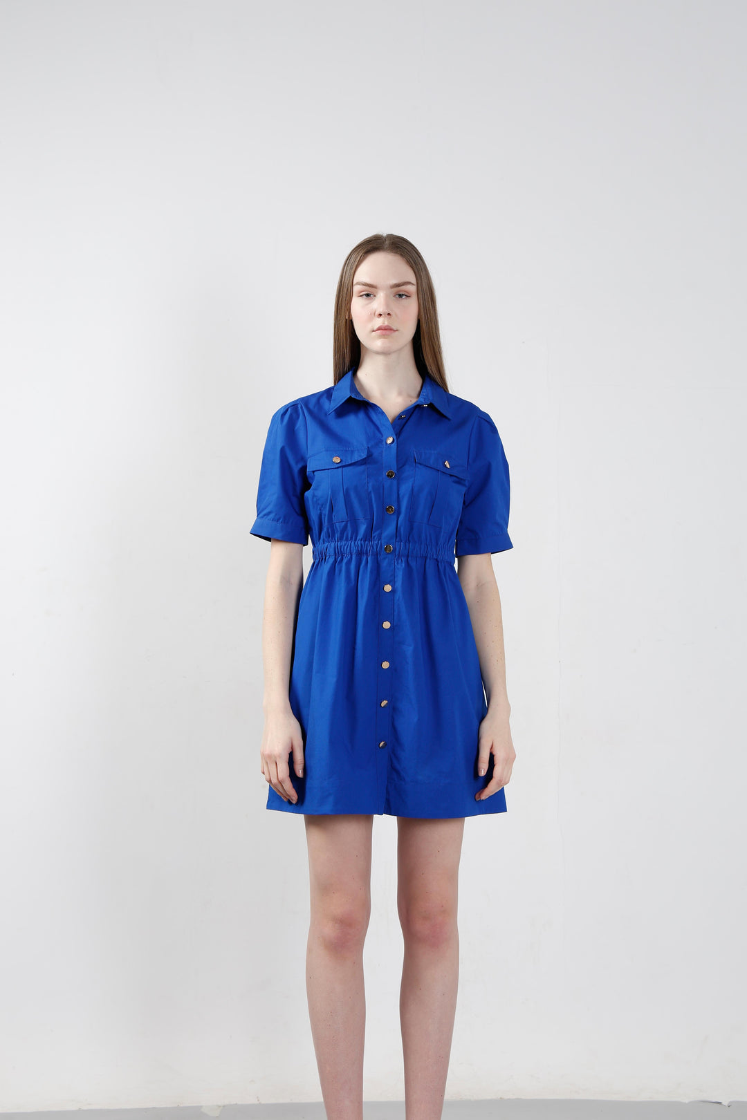 Vero Moda Blue Cotton Shirt Dress