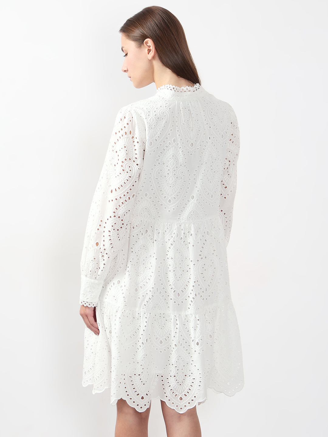 White Schiffli Embroidered Dress