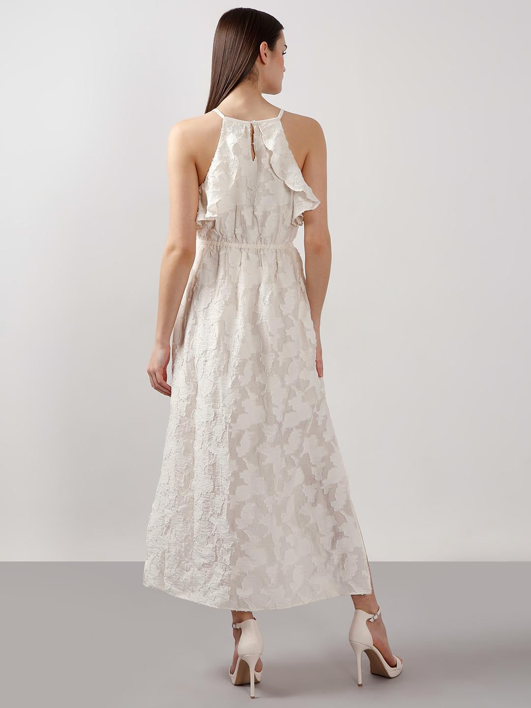Vero Moda White Ruffle Midaxi Dress