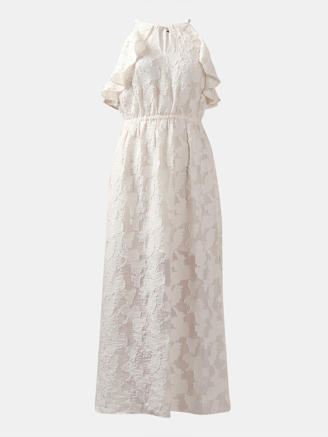 Vero Moda White Ruffle Midaxi Dress