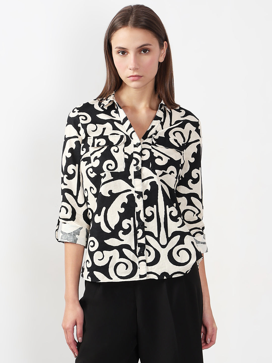 VERO MODA Black & White Printed Shirt