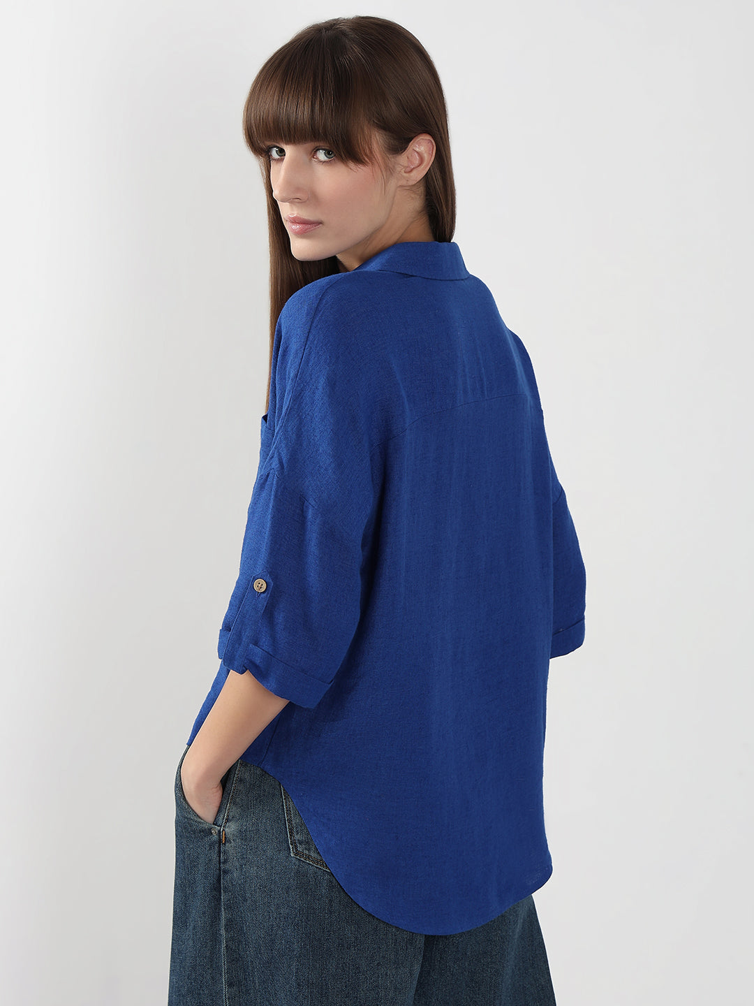 Blue Short Sleeves Shirt