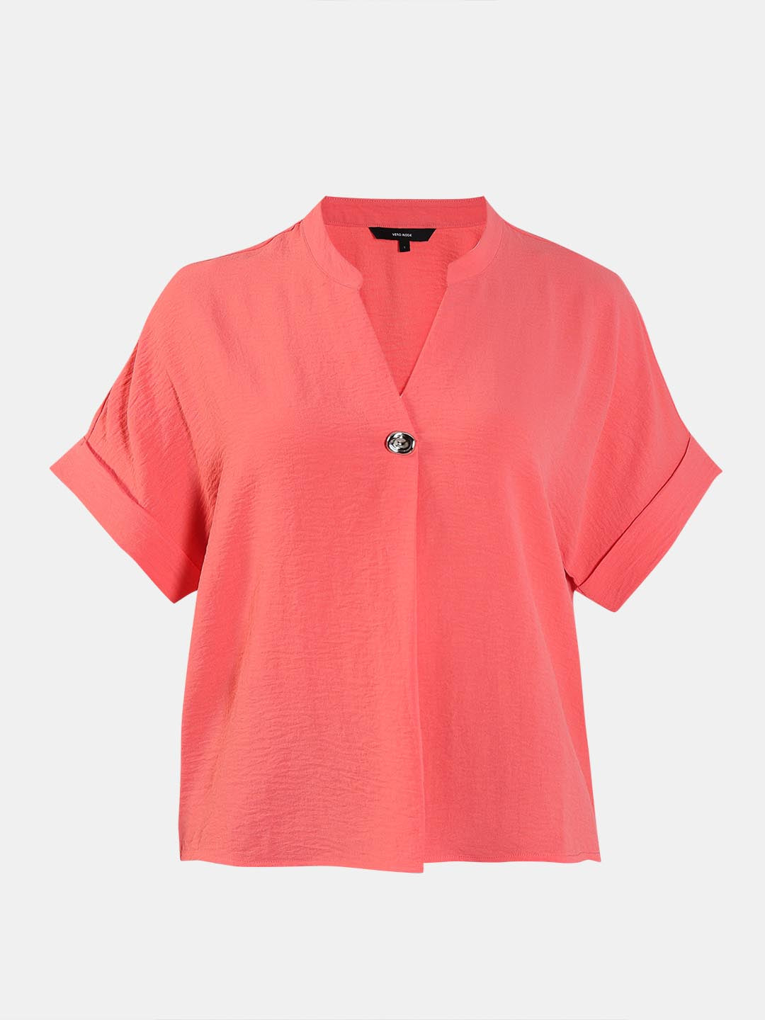Coral Pink Short Sleeves Top