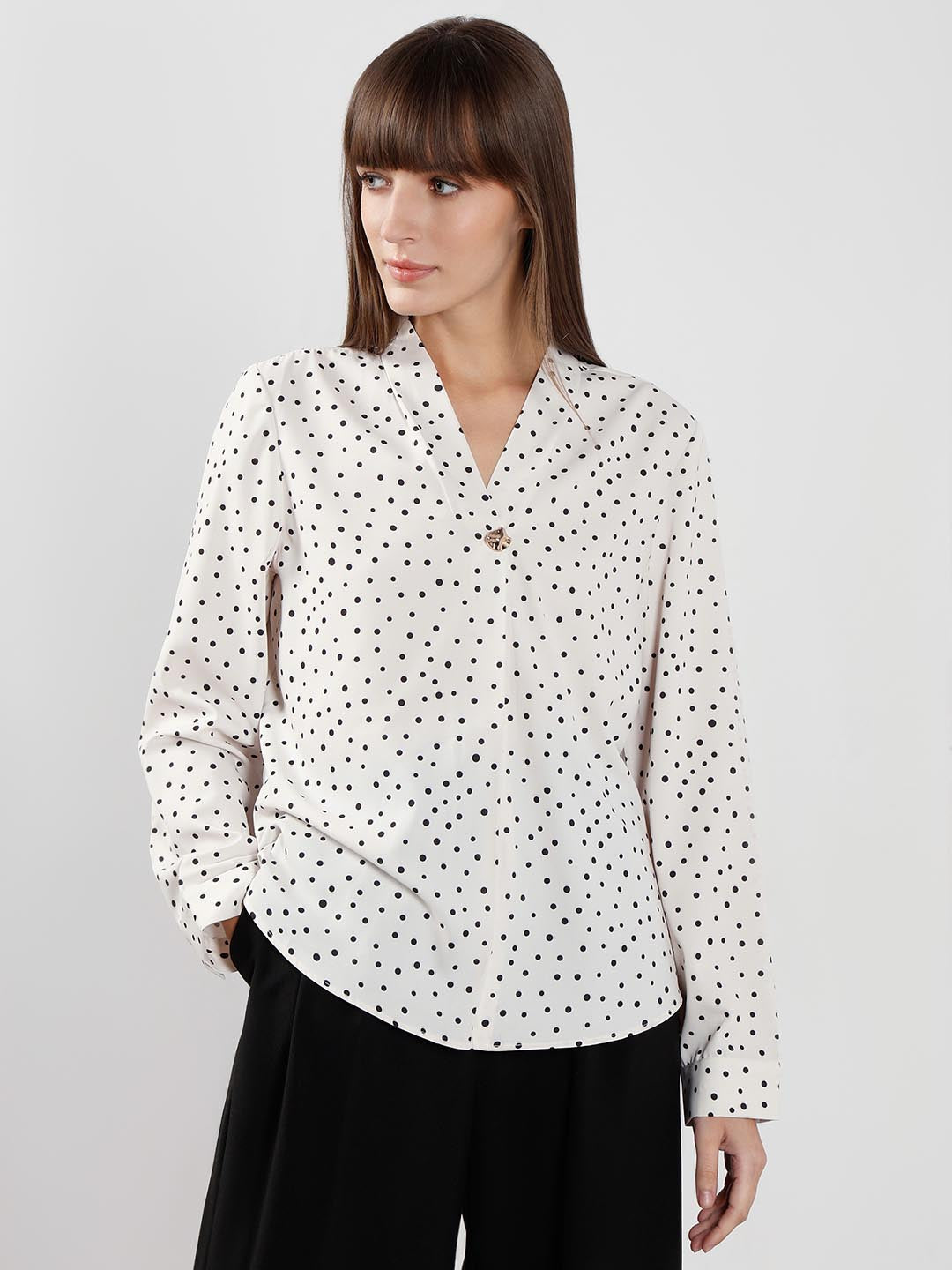Vero Moda White & Black Printed Top