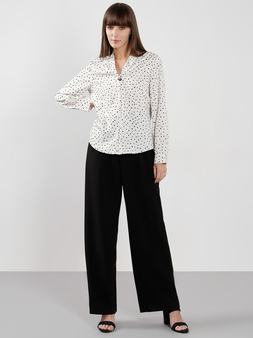 Vero Moda White & Black Printed Top