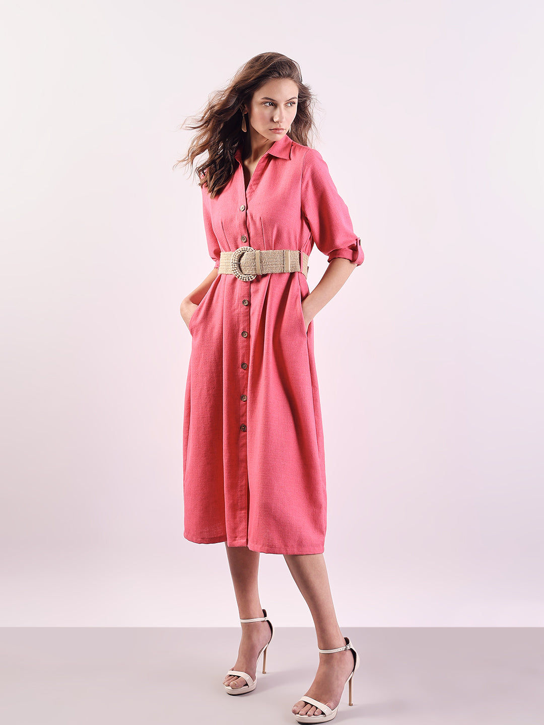 Pink Shirt Dress