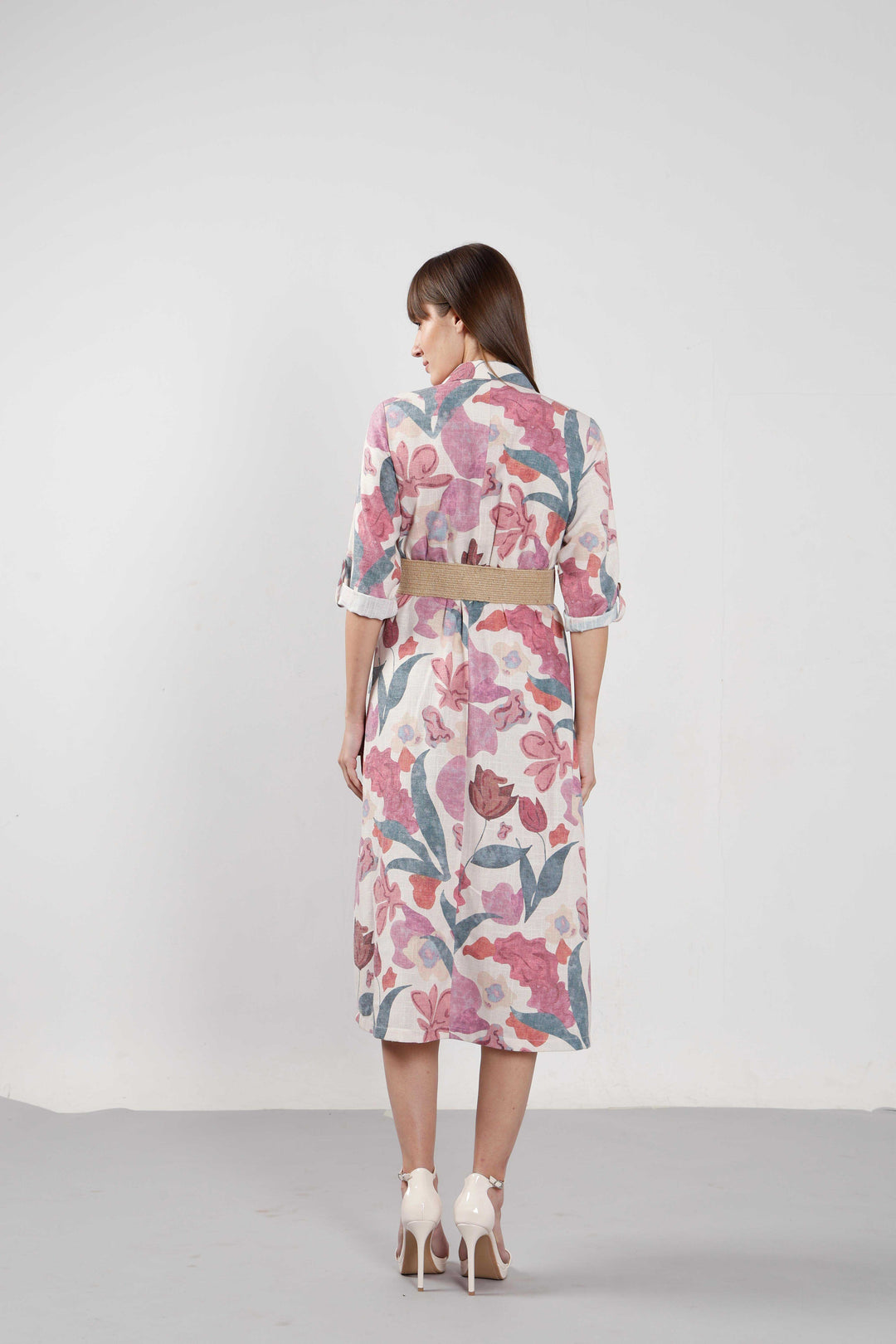 Vero Moda Pink Floral Print Shirt Dress