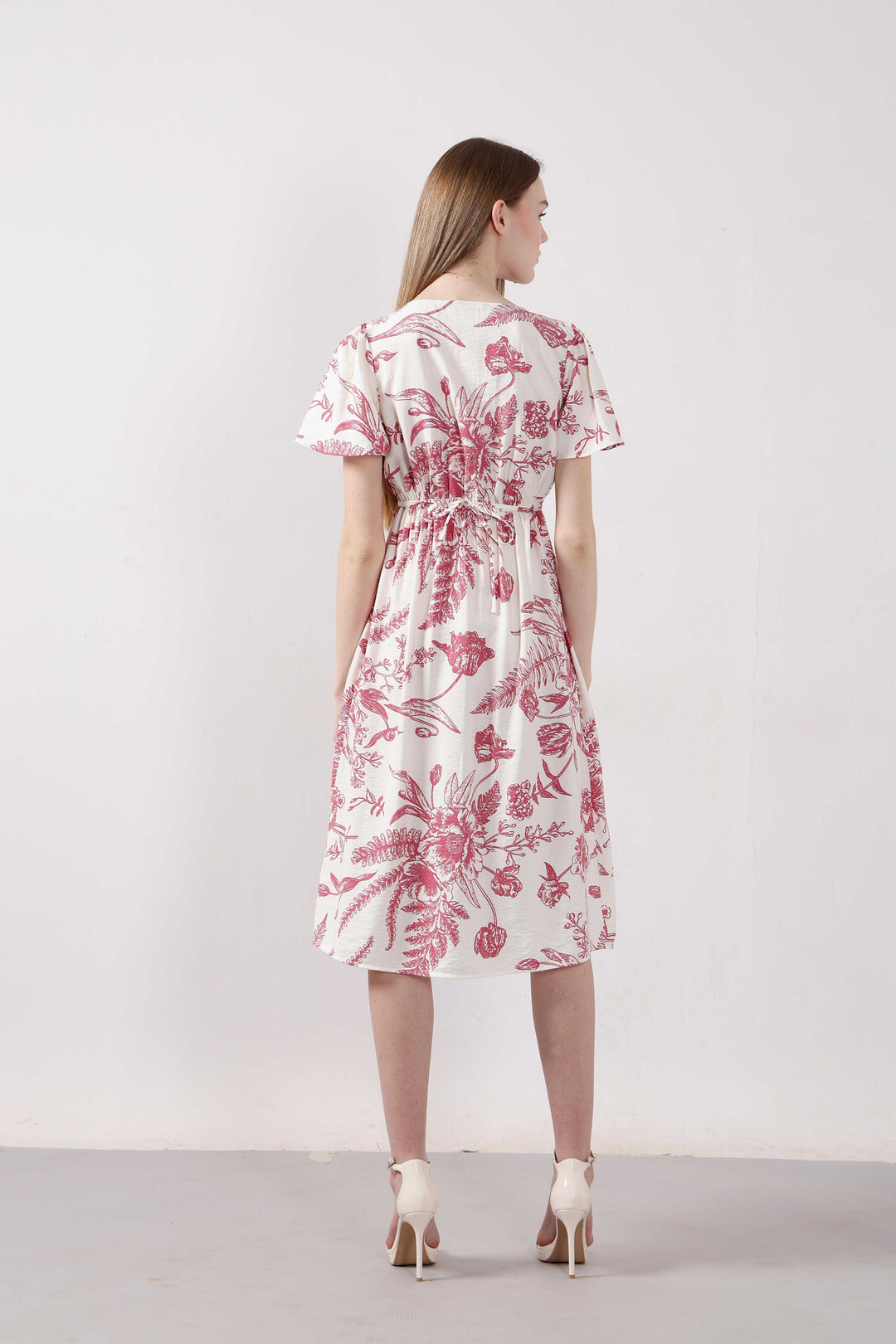 Vero Moda White Printed Midi Dress