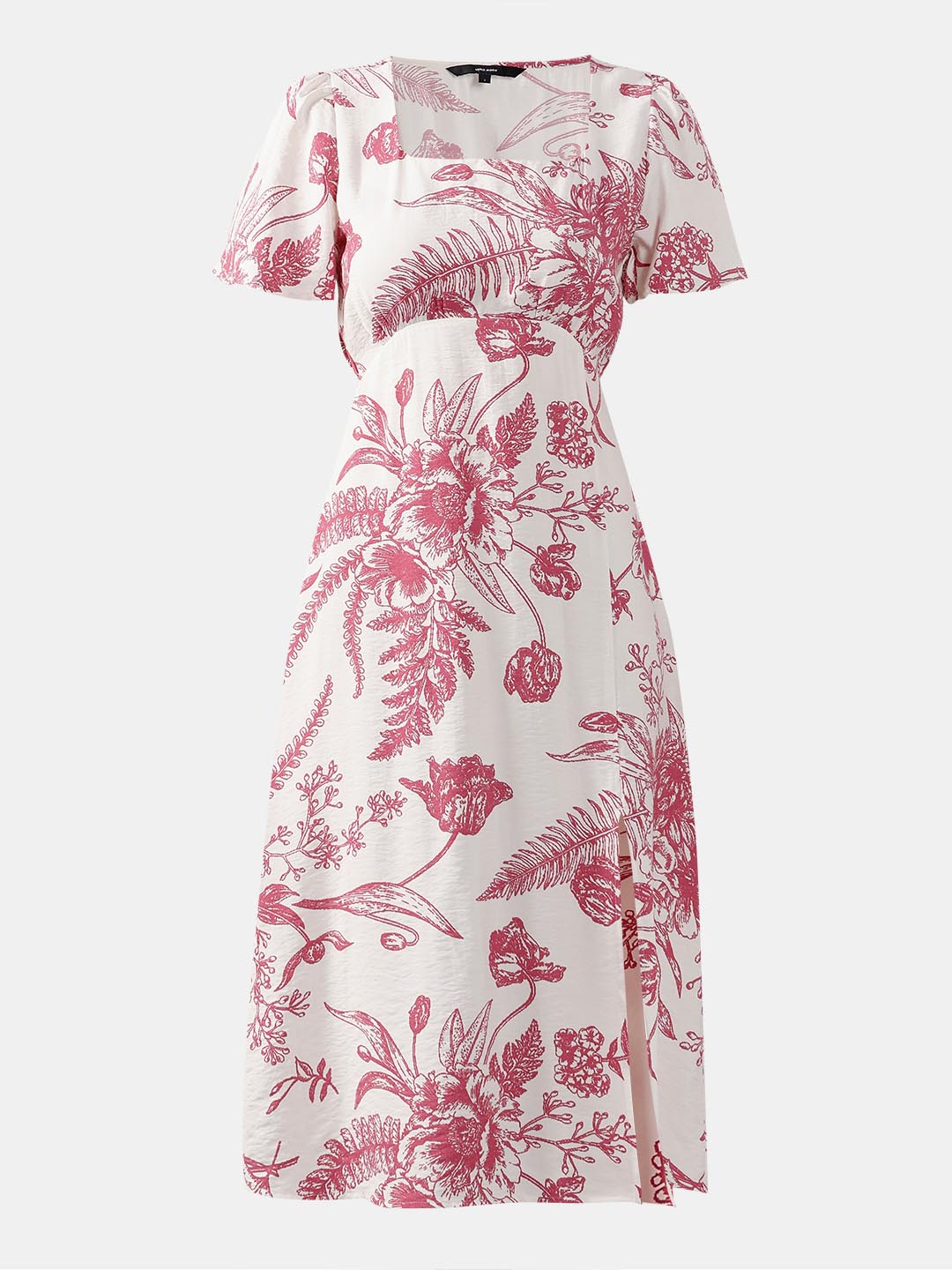 Vero Moda White Printed Midi Dress