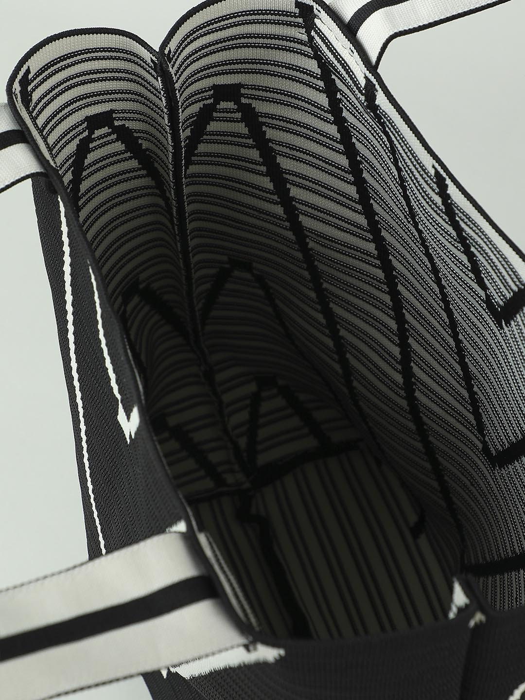 Black Textured Contrast Shoulder Bag