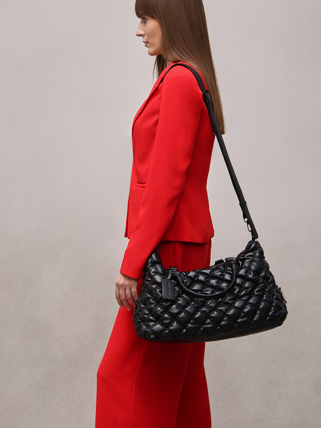 Black Textured Sling Bag