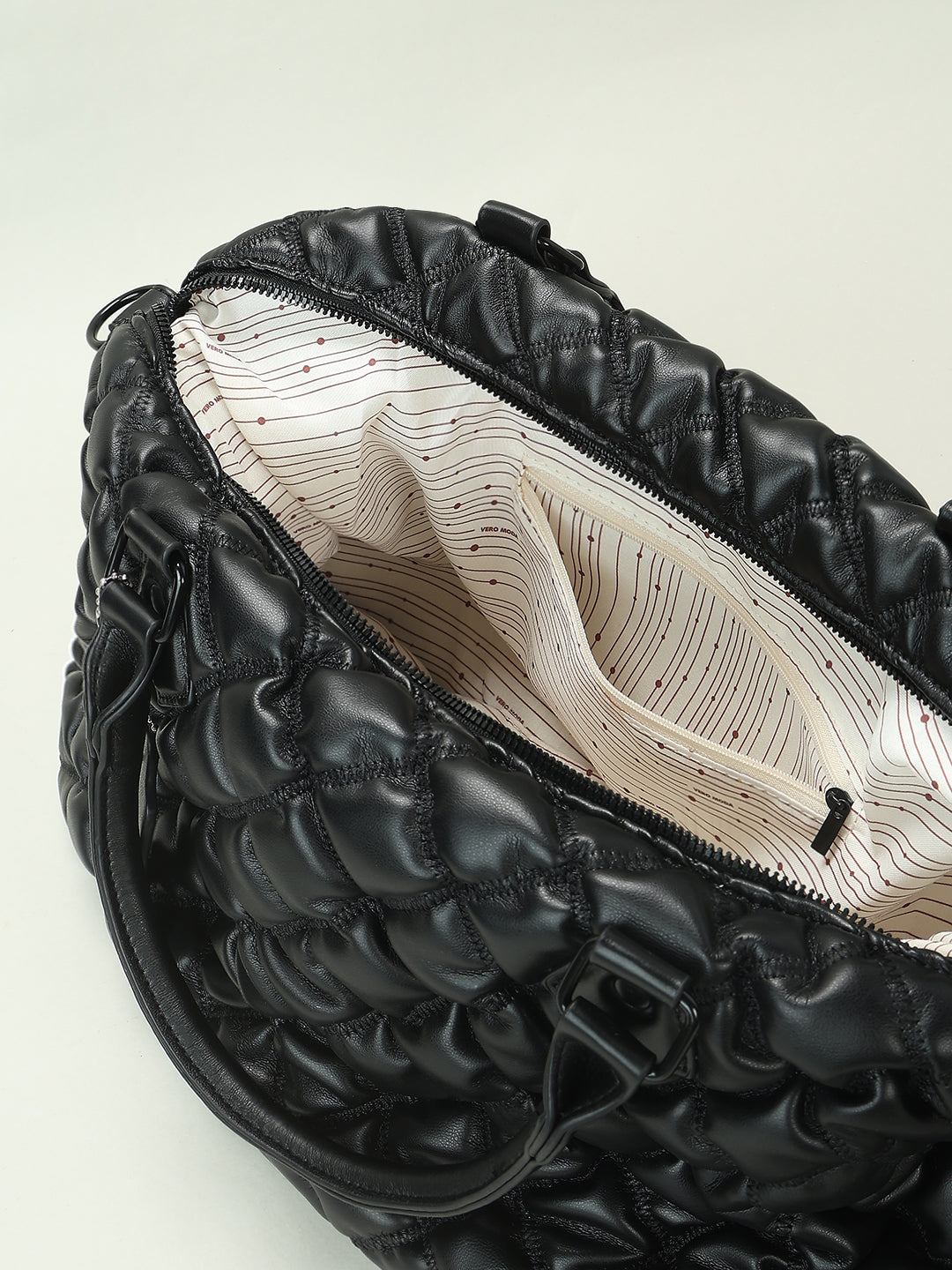 Black Textured Sling Bag