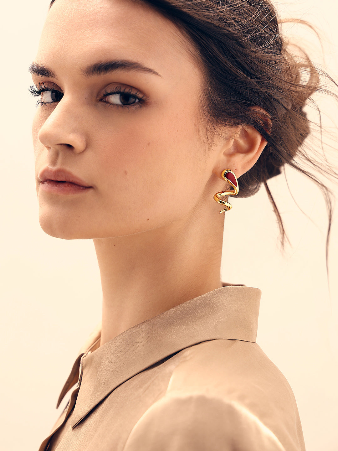 Golden Abstract Earrings