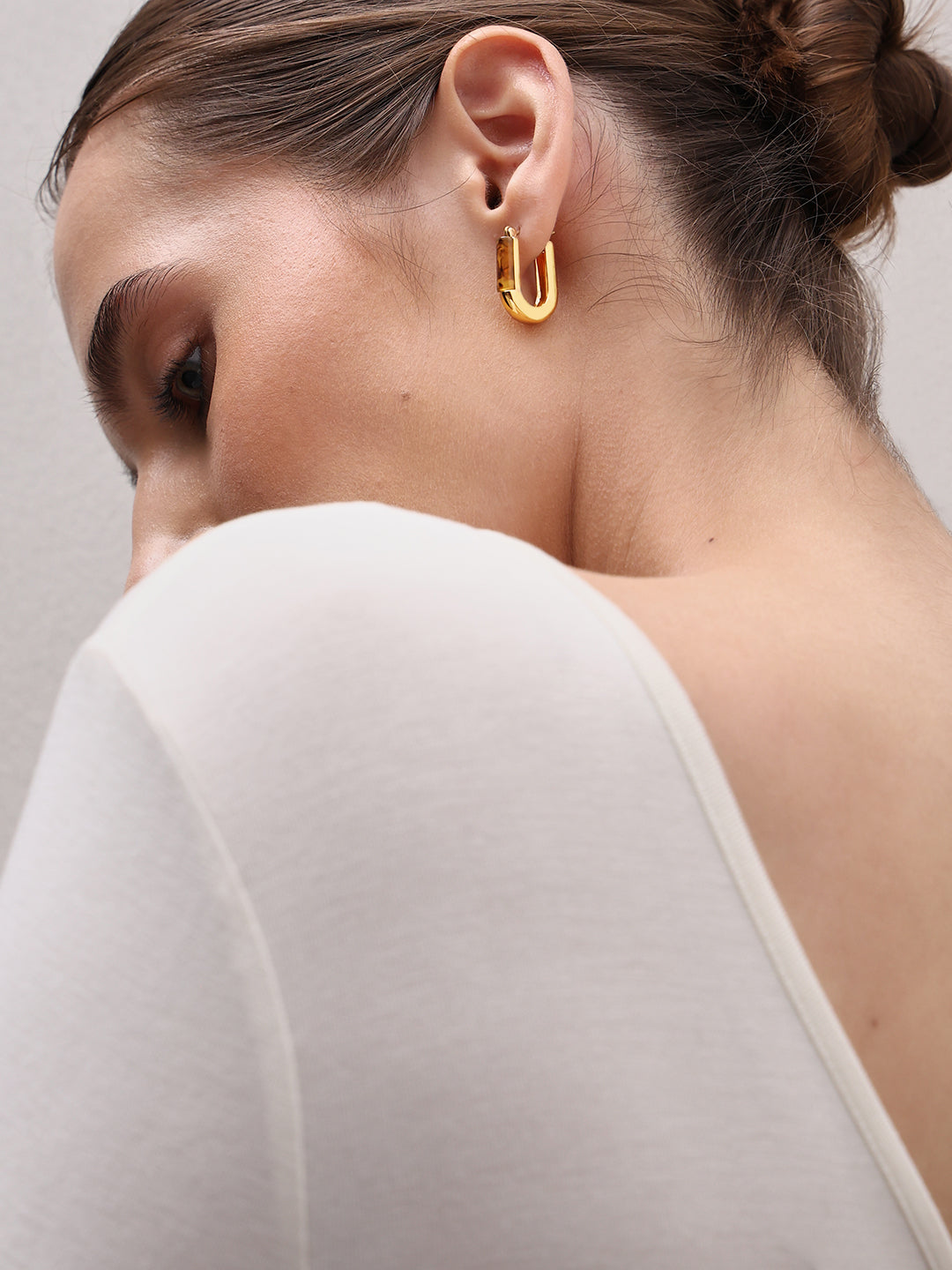 Golden U Shaped Earrings