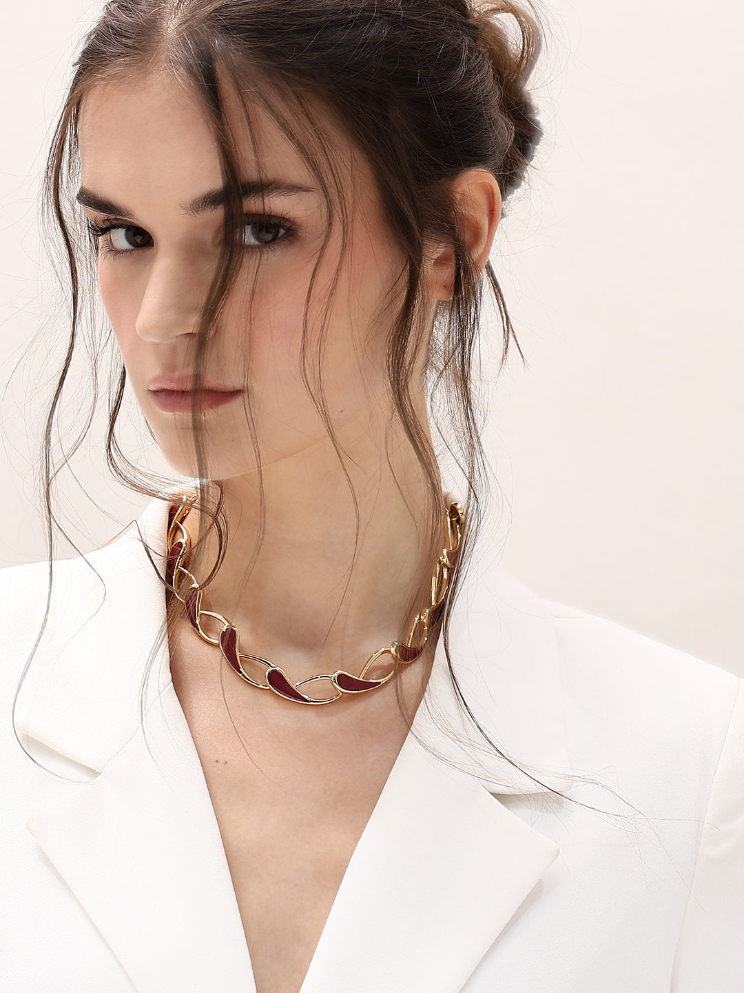 Golden & Maroon Necklace