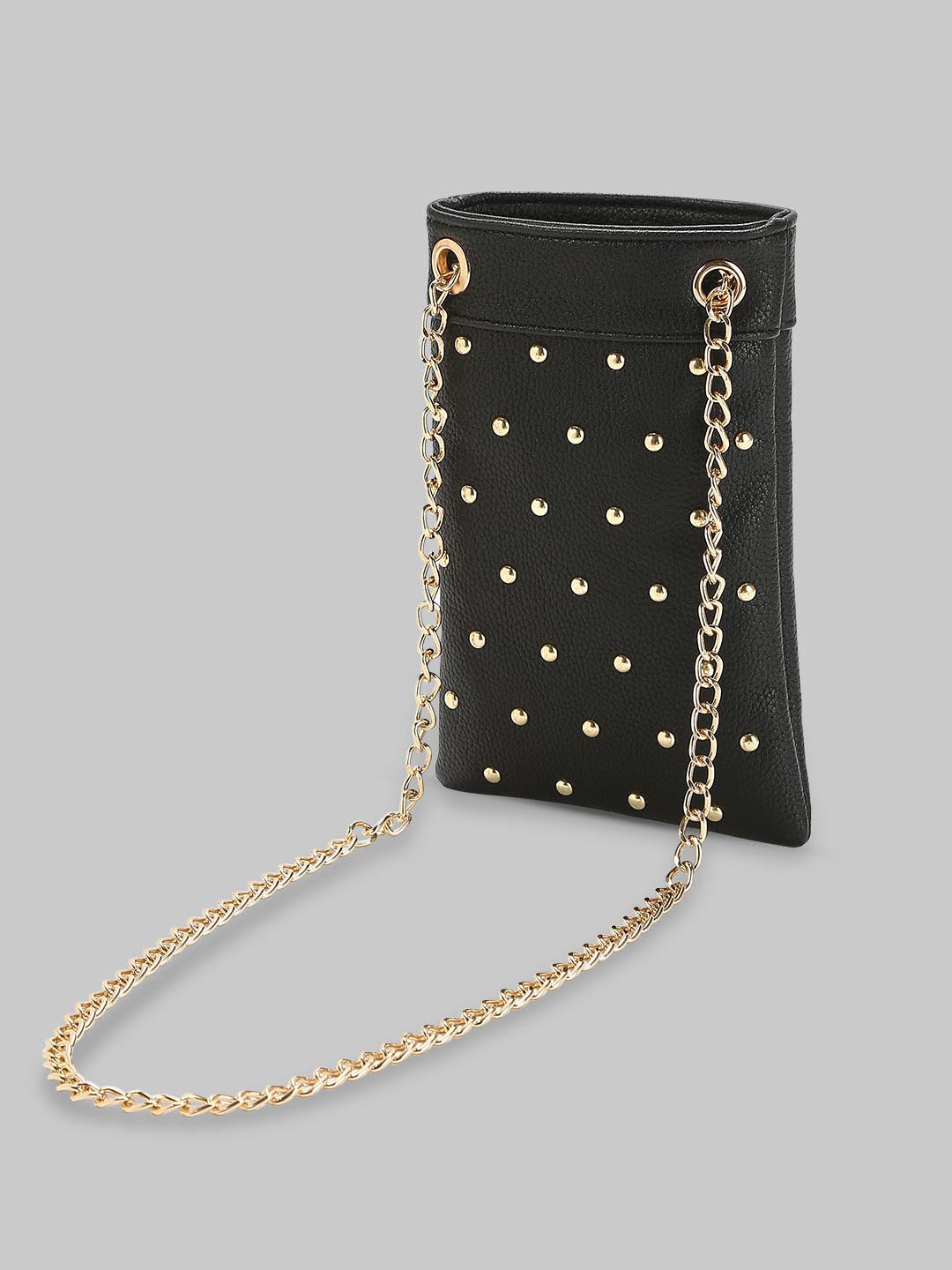 Black Golden Stud Phone Pouch