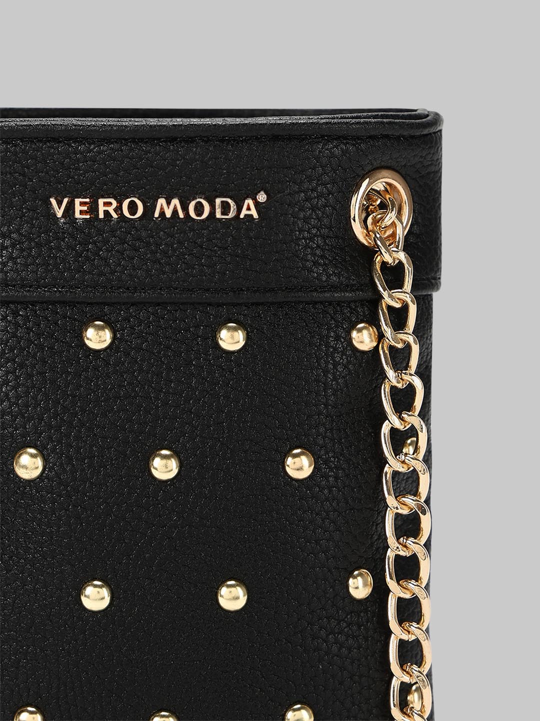 Black Golden Stud Phone Pouch