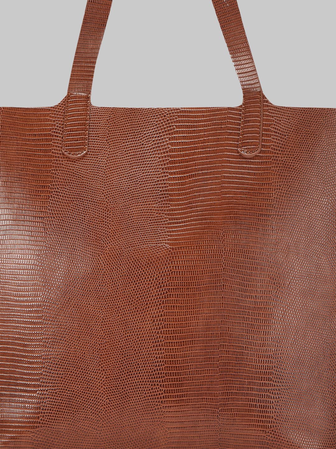 Brown Textured Tote Bag