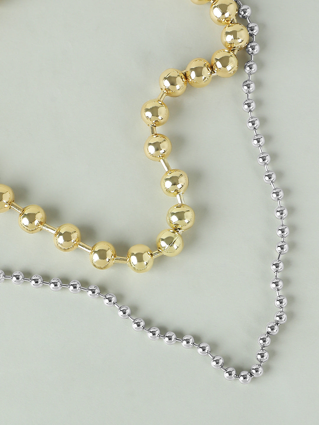 Gold & Silver Bead Layered Necklace