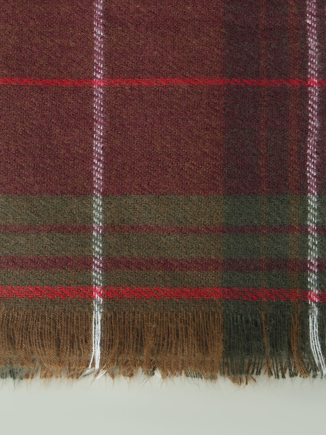 Check Recycled Polyester Scarf - Red