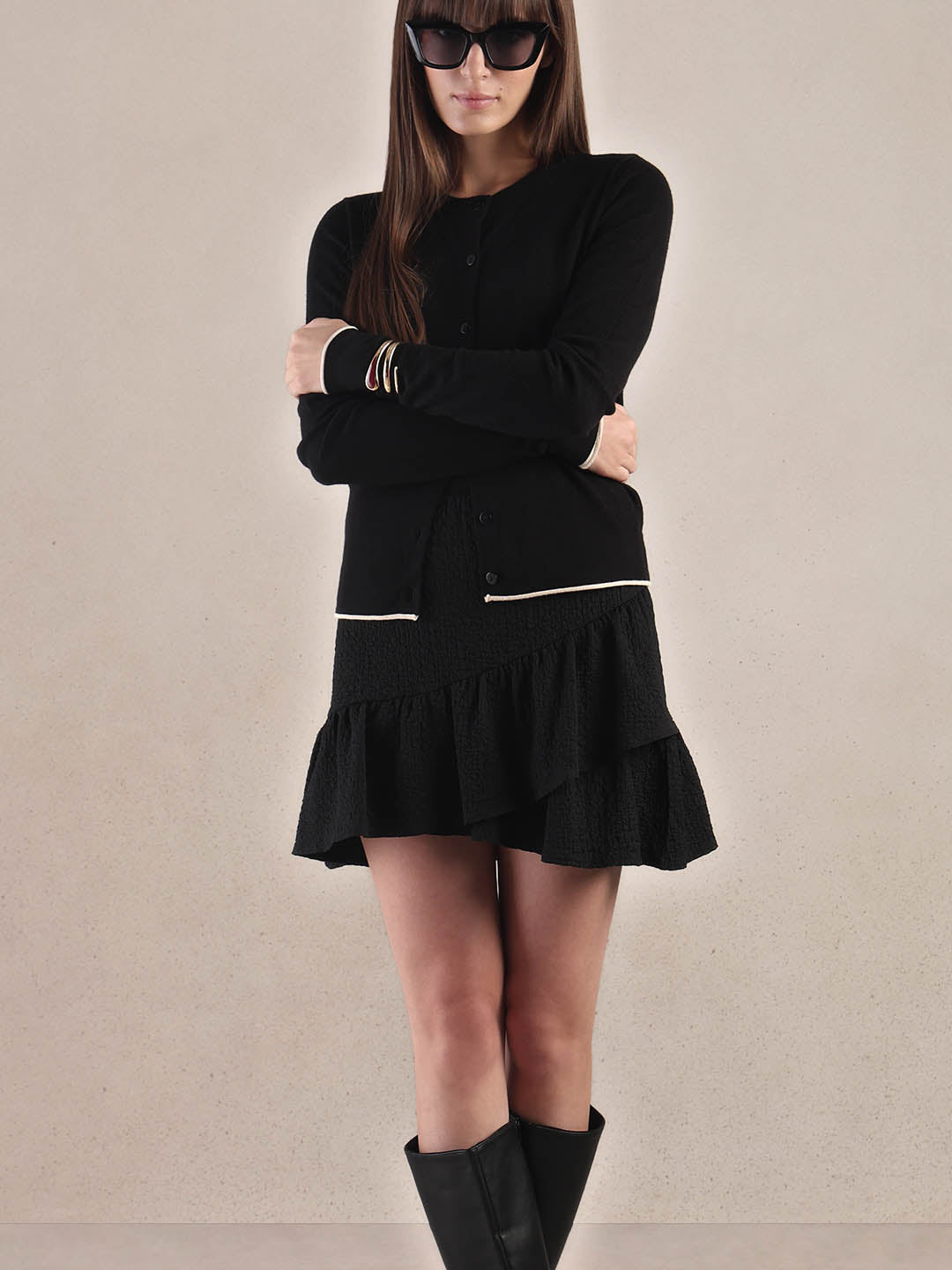 Button-Up O-Neck Cardigan