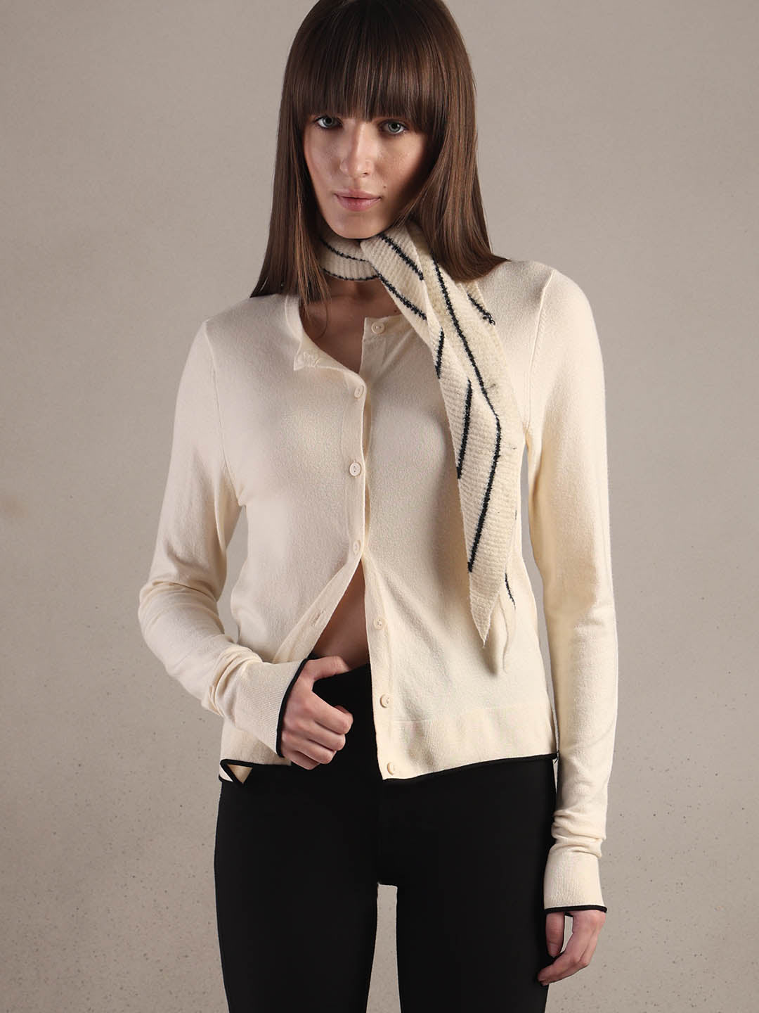 Cream Button-Up Cardigan