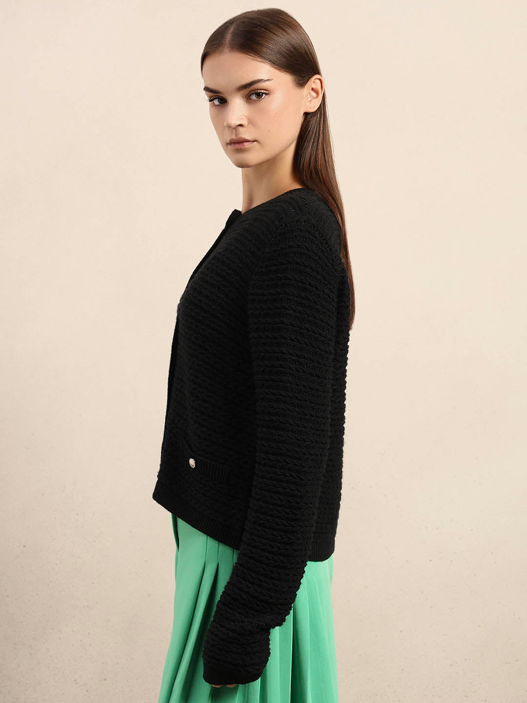 Knitted Button-Up Cardigan