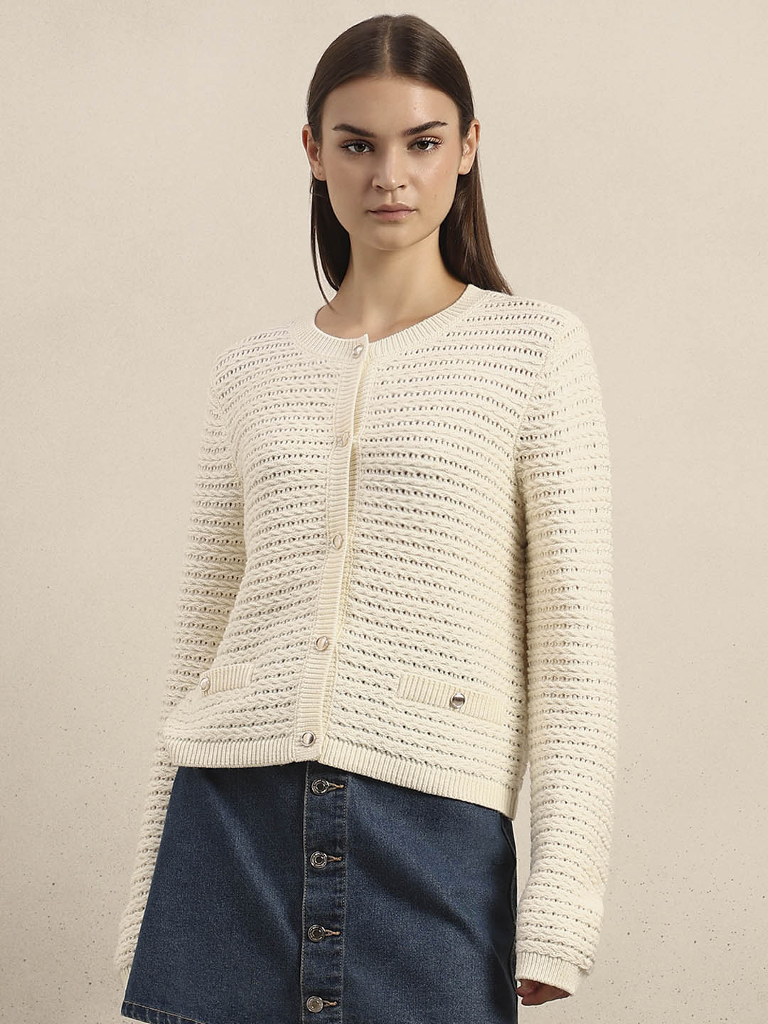 Knitted O-Neck Cardigan