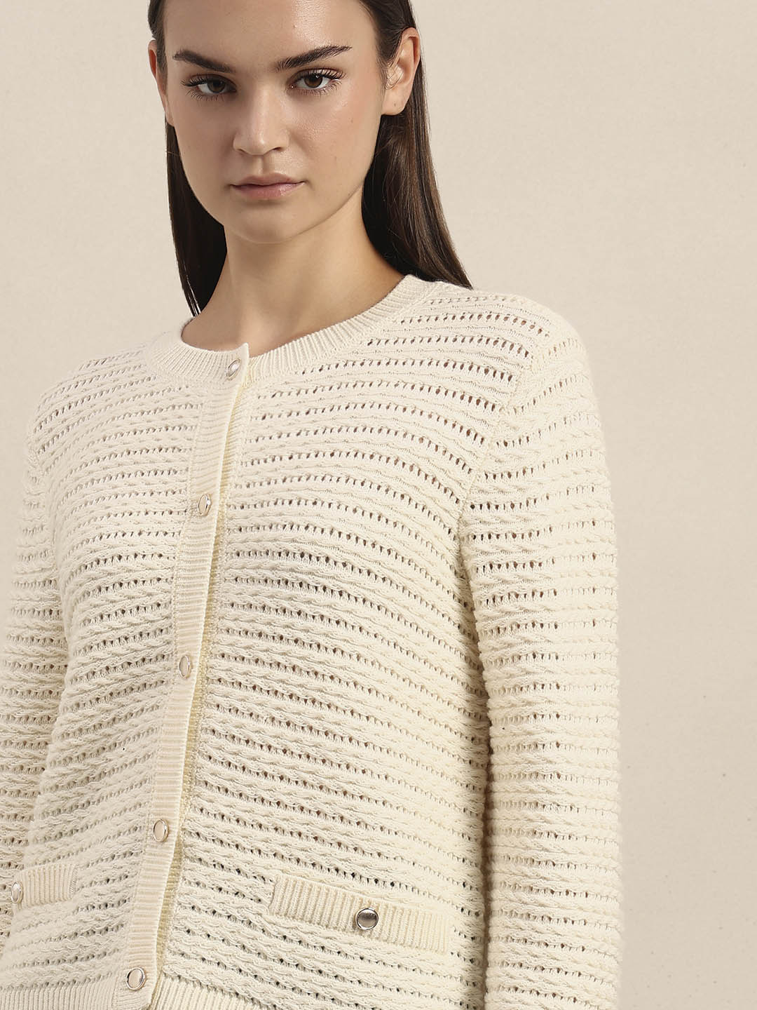 Knitted O-Neck Cardigan