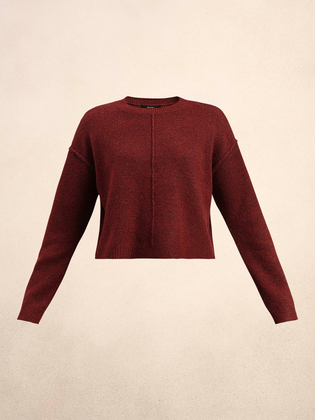 O-Neck Knitted Pullover - Red