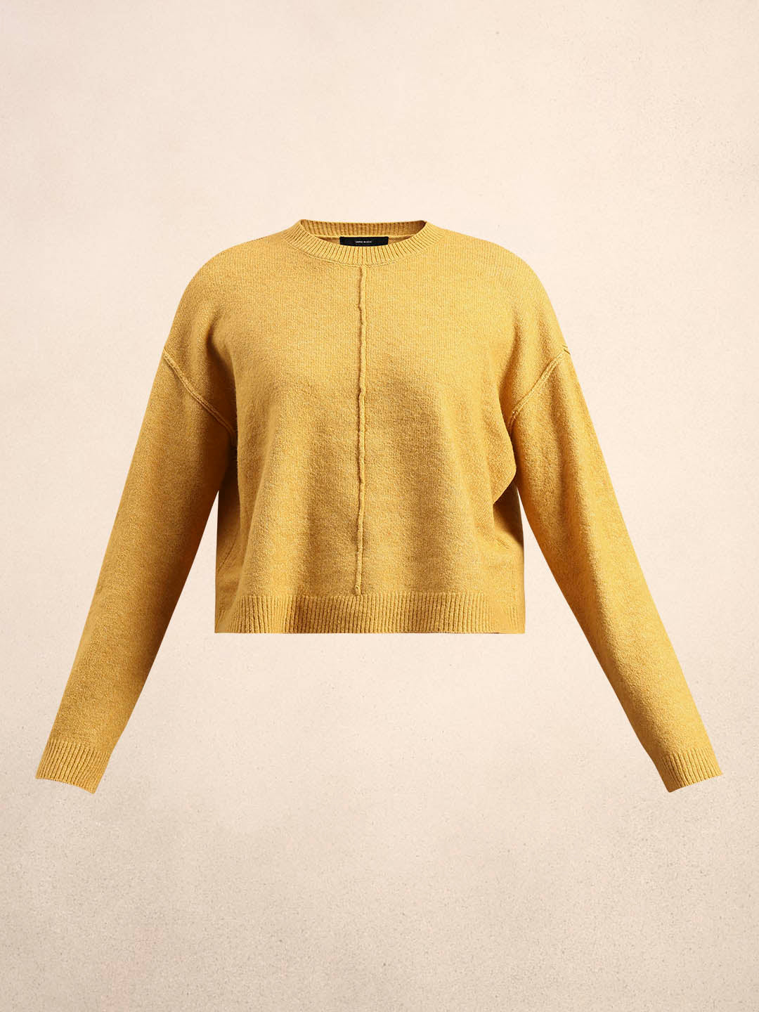 O-Neck Knitted Pullover - Mustard