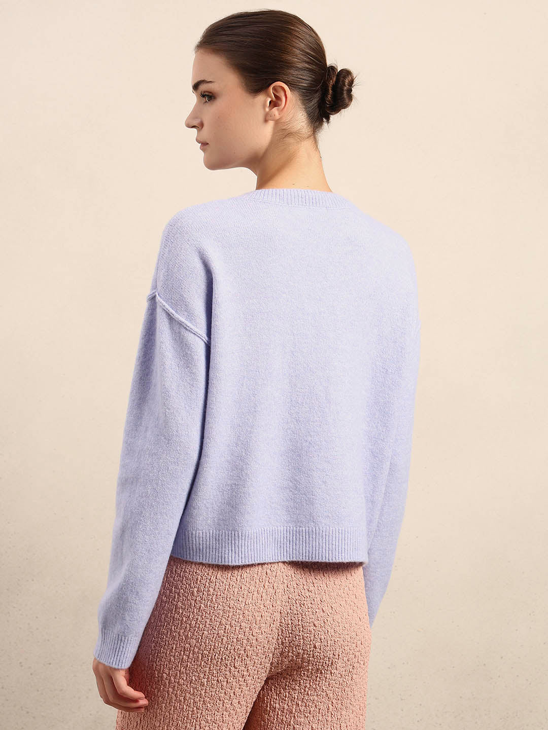 O-Neck Knitted Pullover - Lavender