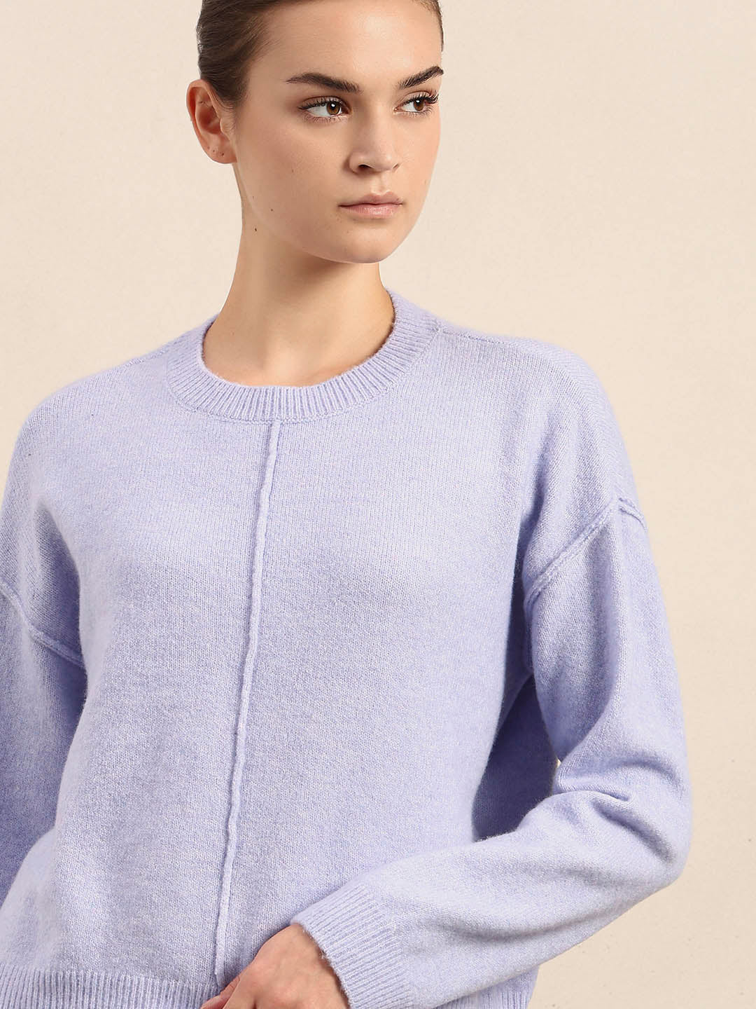 O-Neck Knitted Pullover - Lavender