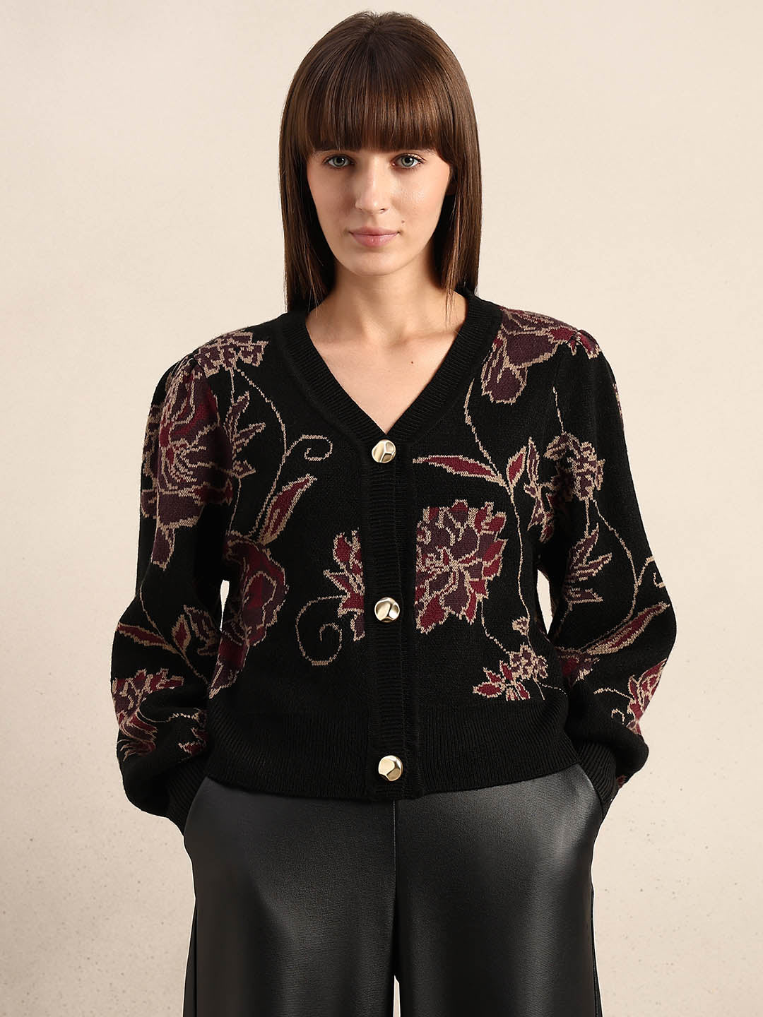 Embroidered Floral Knit Cardigan