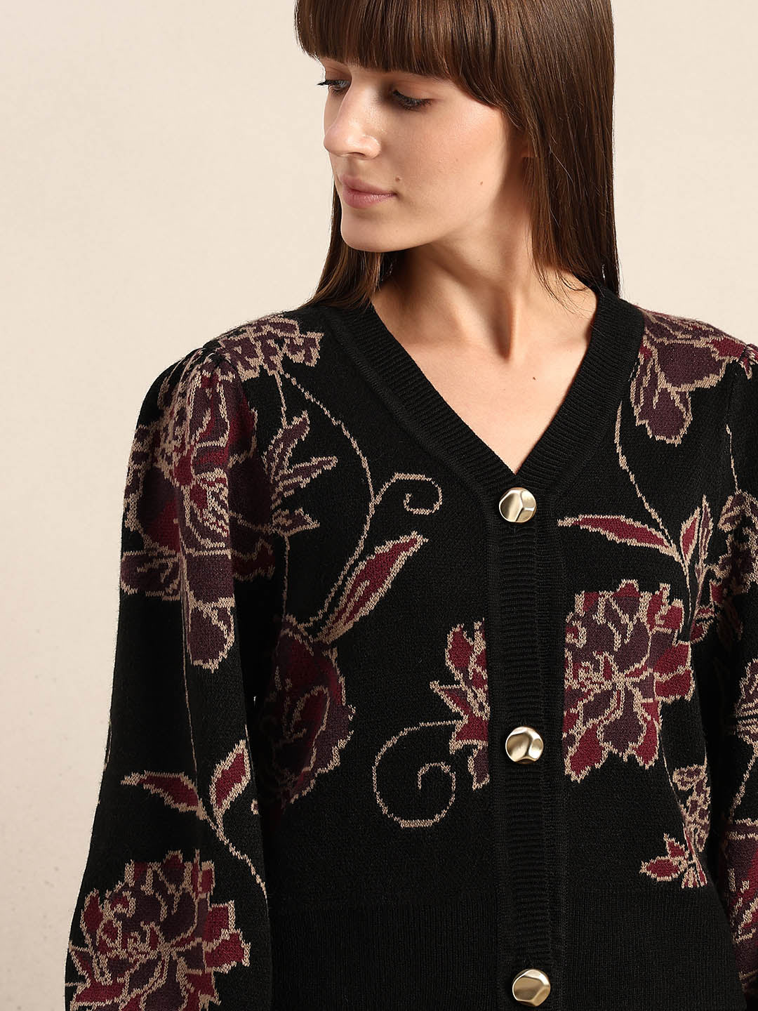 Embroidered Floral Knit Cardigan