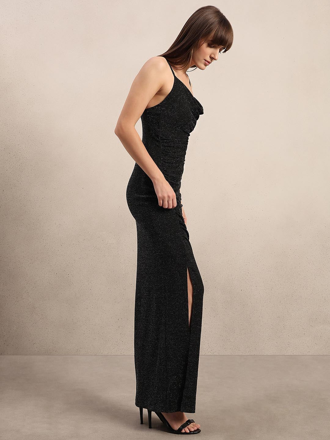 Black Shimmer Bodycon Dress