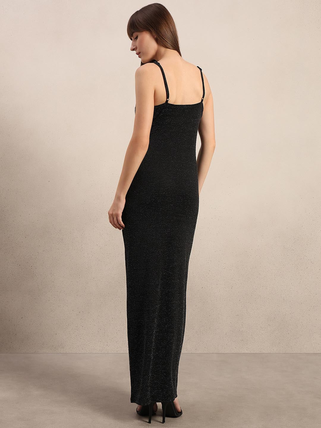 Black Shimmer Bodycon Dress