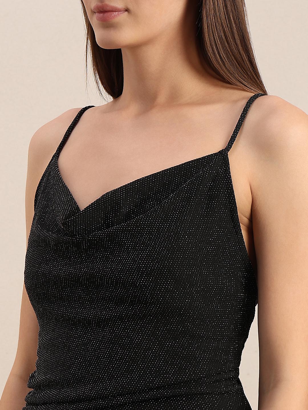 Black Shimmer Bodycon Dress