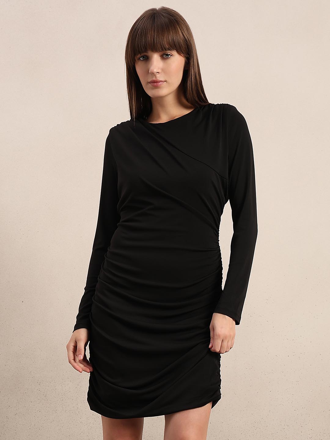 Black Full Sleeves Bodycon Dress
