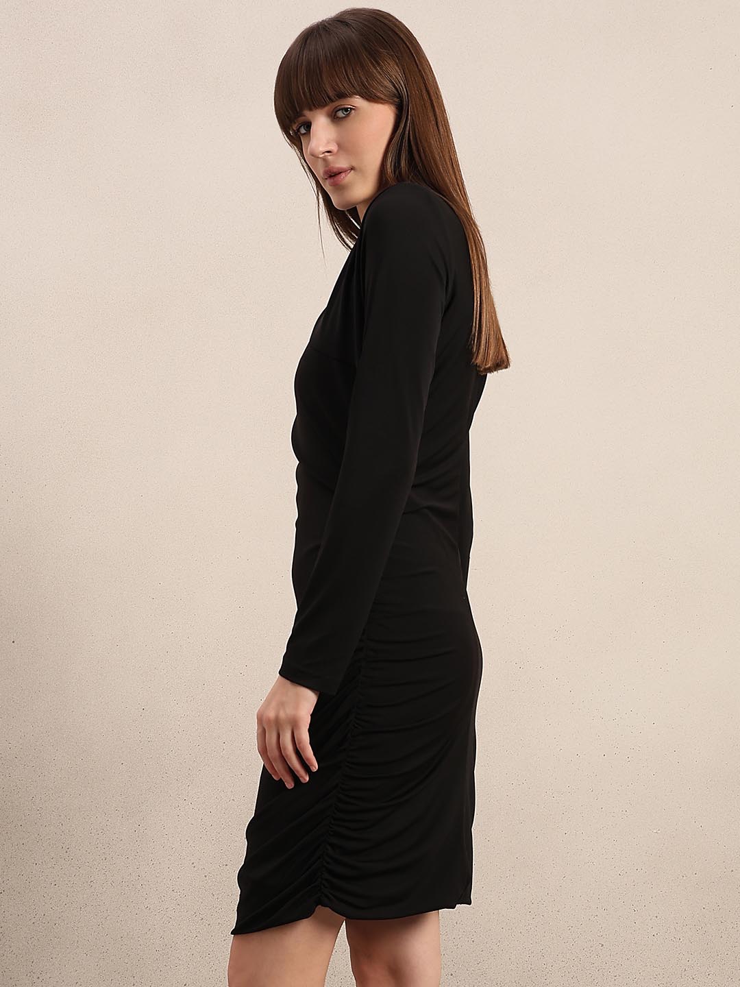 Black Full Sleeves Bodycon Dress